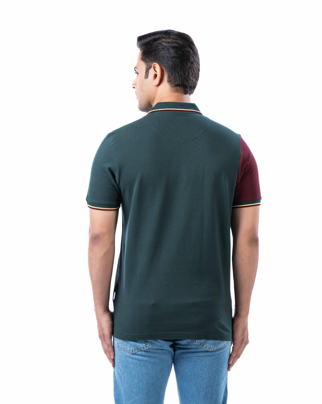 Men’s Red Stripe Polo T-Shirt in Stretch Cotton