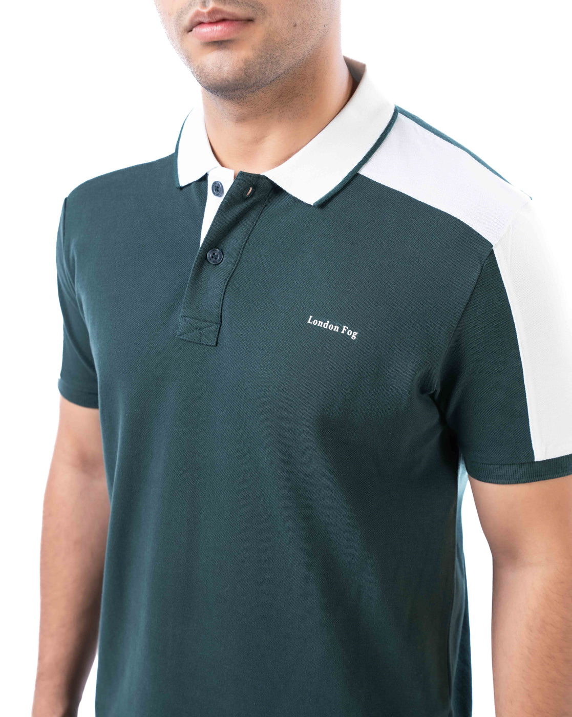 Men’s Green Polo T-Shirt – Cut & Sew with Tipping Details