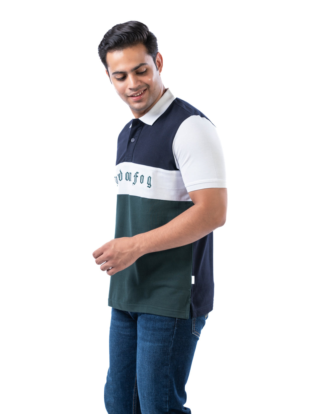 Men’s Green Polo T-Shirt – Cut & Sew Cotton Design
