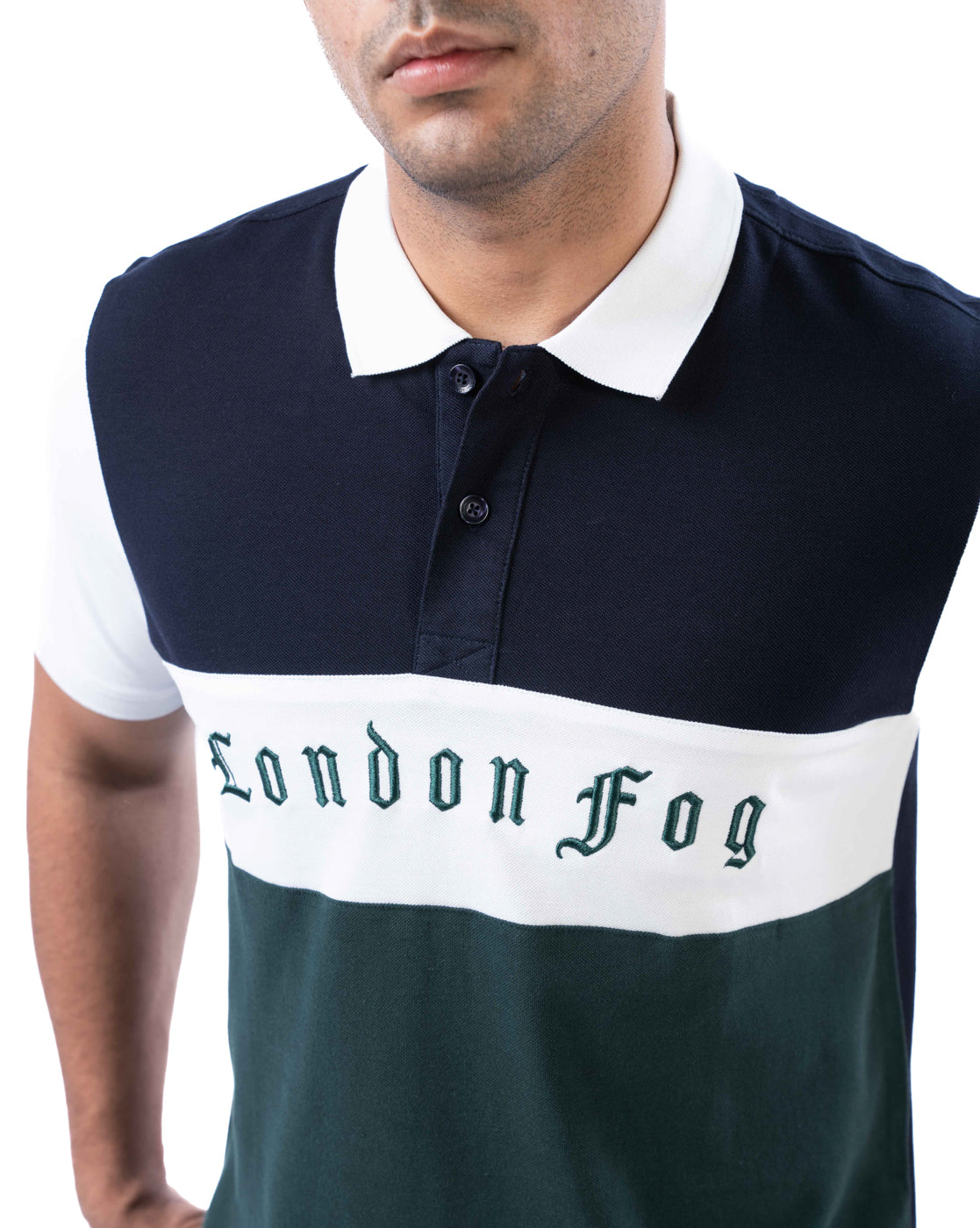 Men’s Green Polo T-Shirt – Cut & Sew Cotton Design