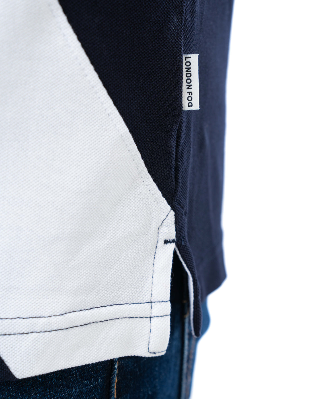 Men’s Navy Polo T-Shirt – Diagonal Stripe Design