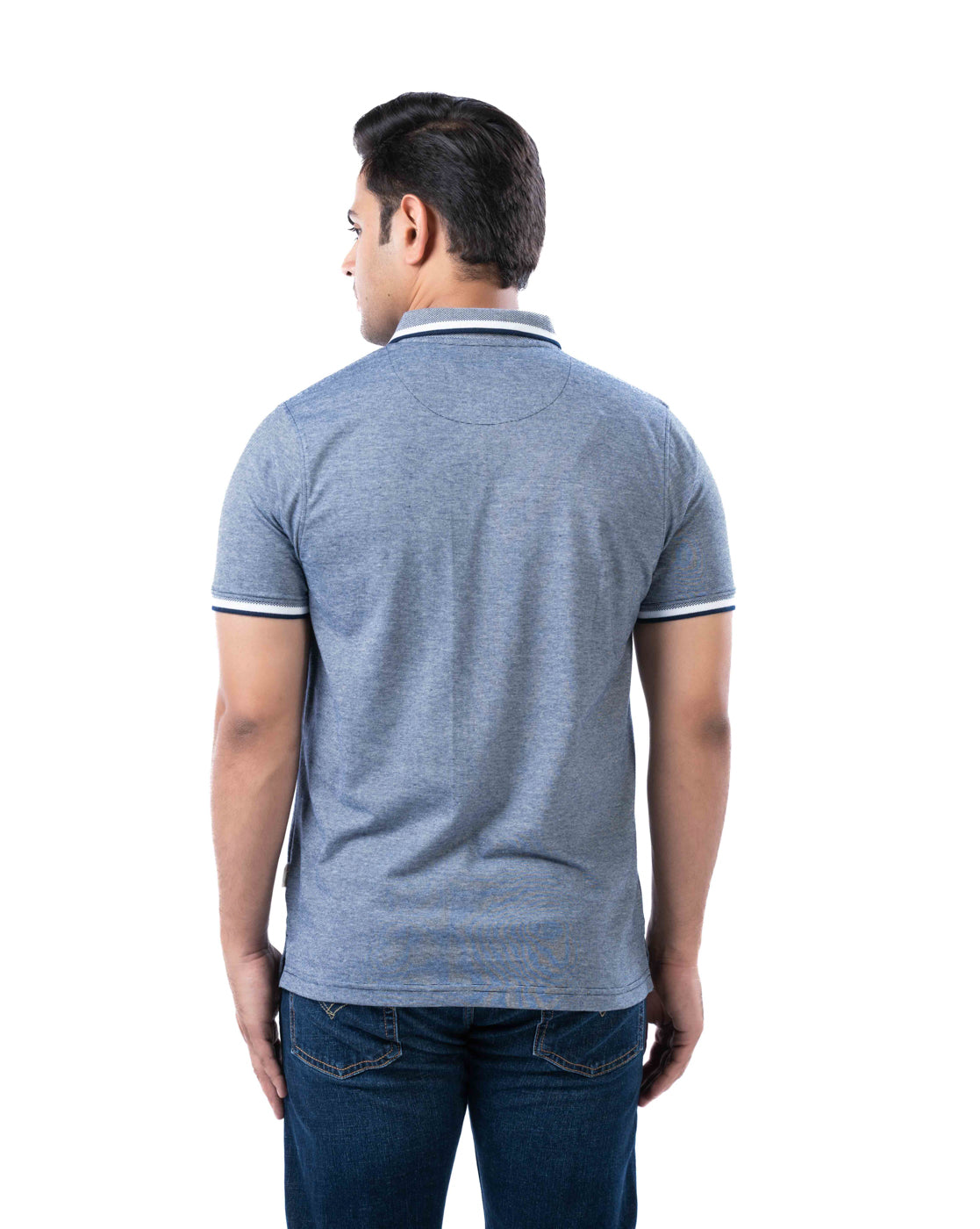 Men’s Navy Cotton Polo T-Shirt – Solid Regular Fit
