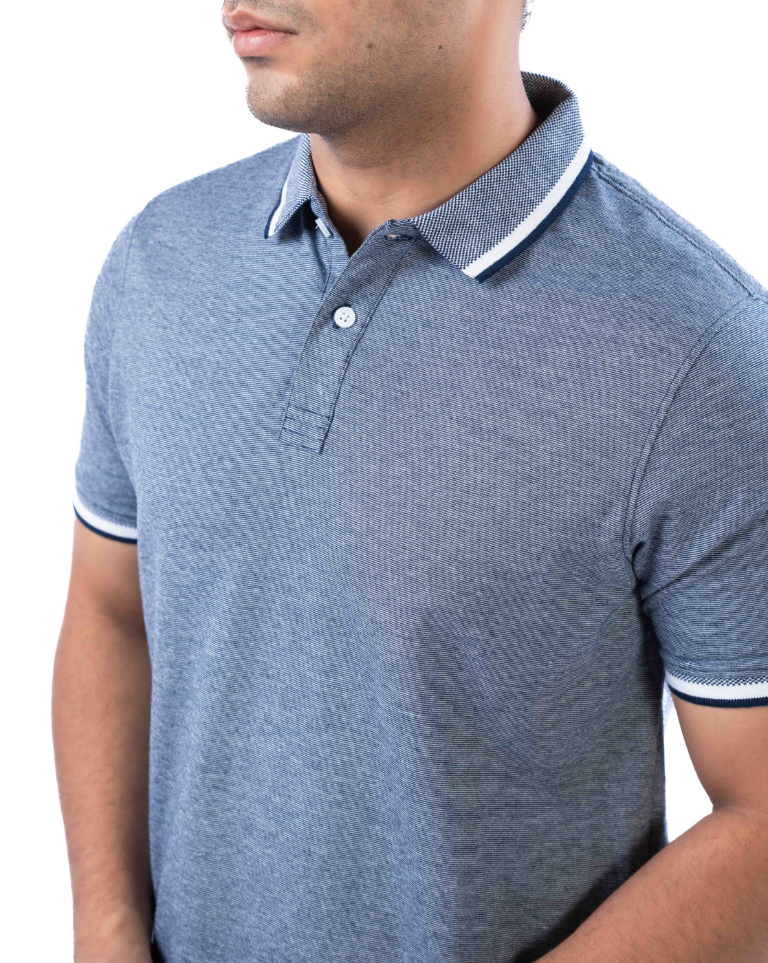 Men’s Navy Cotton Polo T-Shirt – Solid Regular Fit
