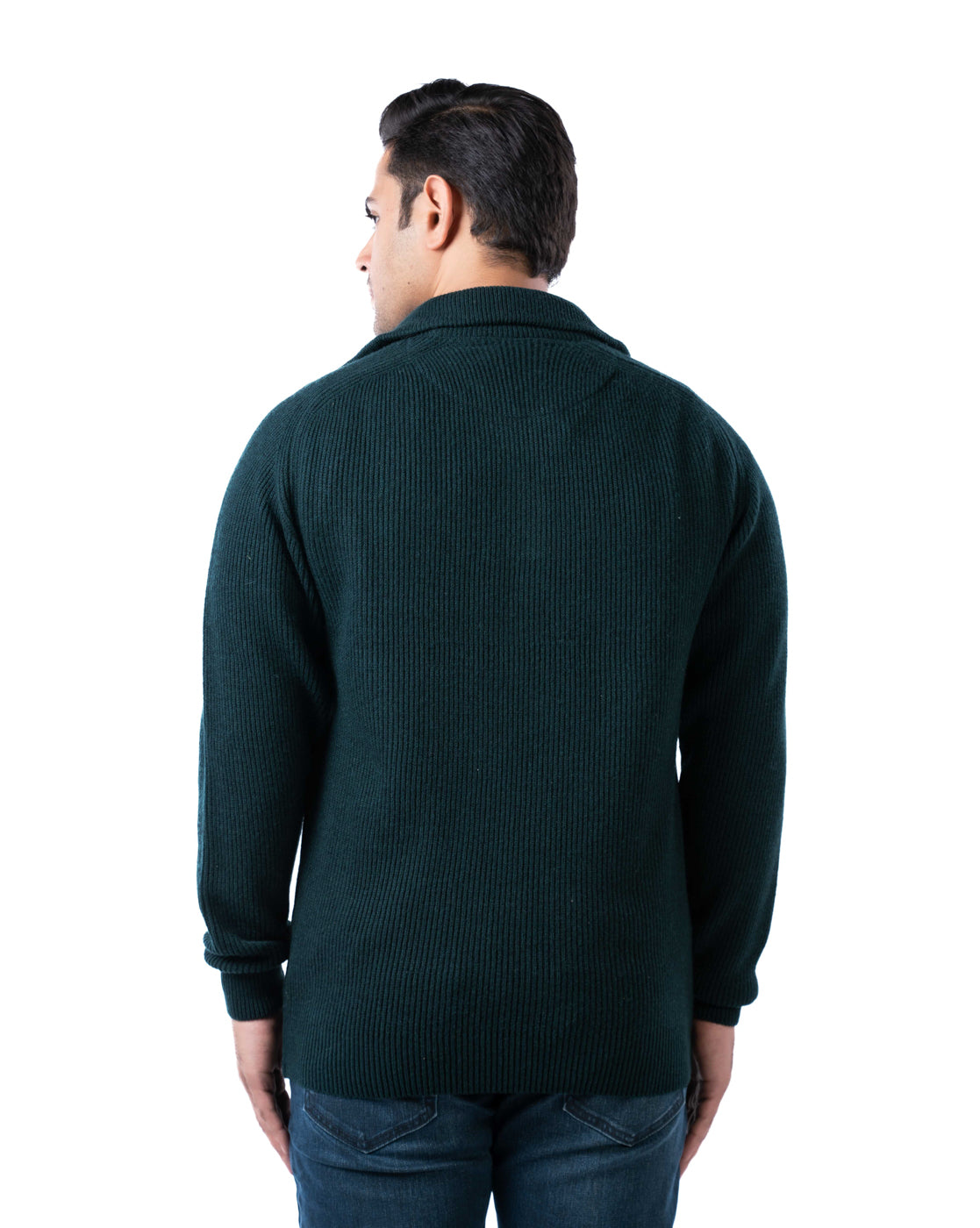 Men’s Green Aztec Pullover with Half Zip and Raglan Sleeves