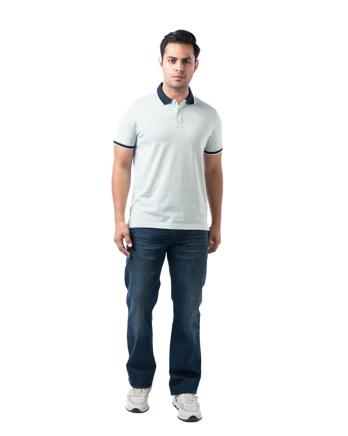 Men’s Green Cotton Polo T-Shirt – Solid Regular Fit