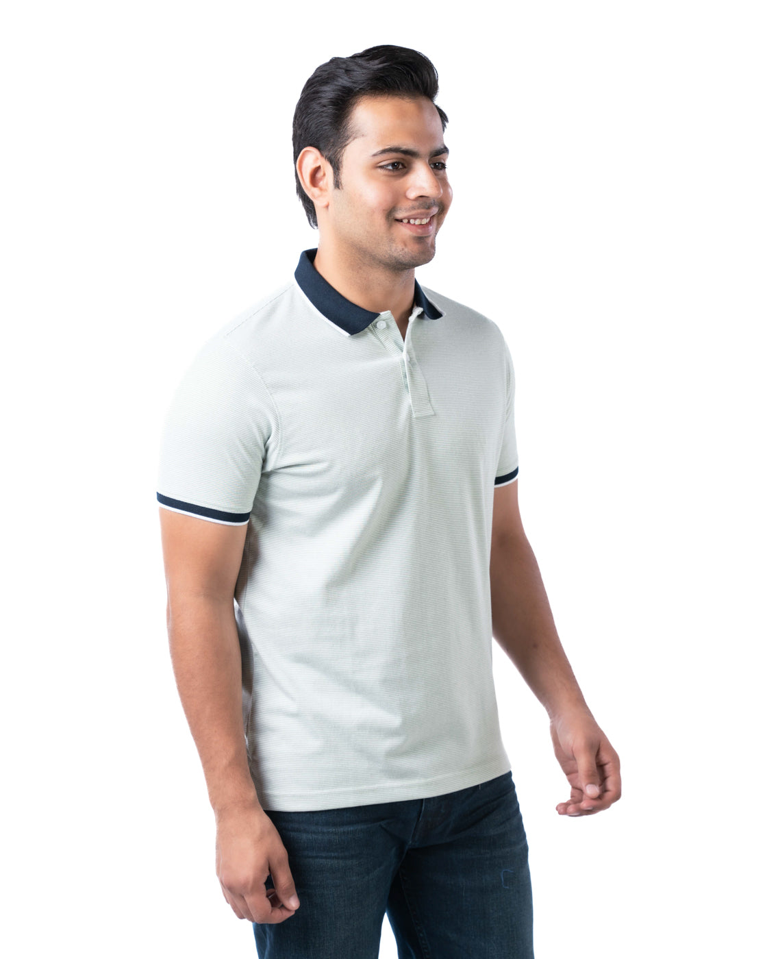 Men’s Green Cotton Polo T-Shirt – Solid Regular Fit