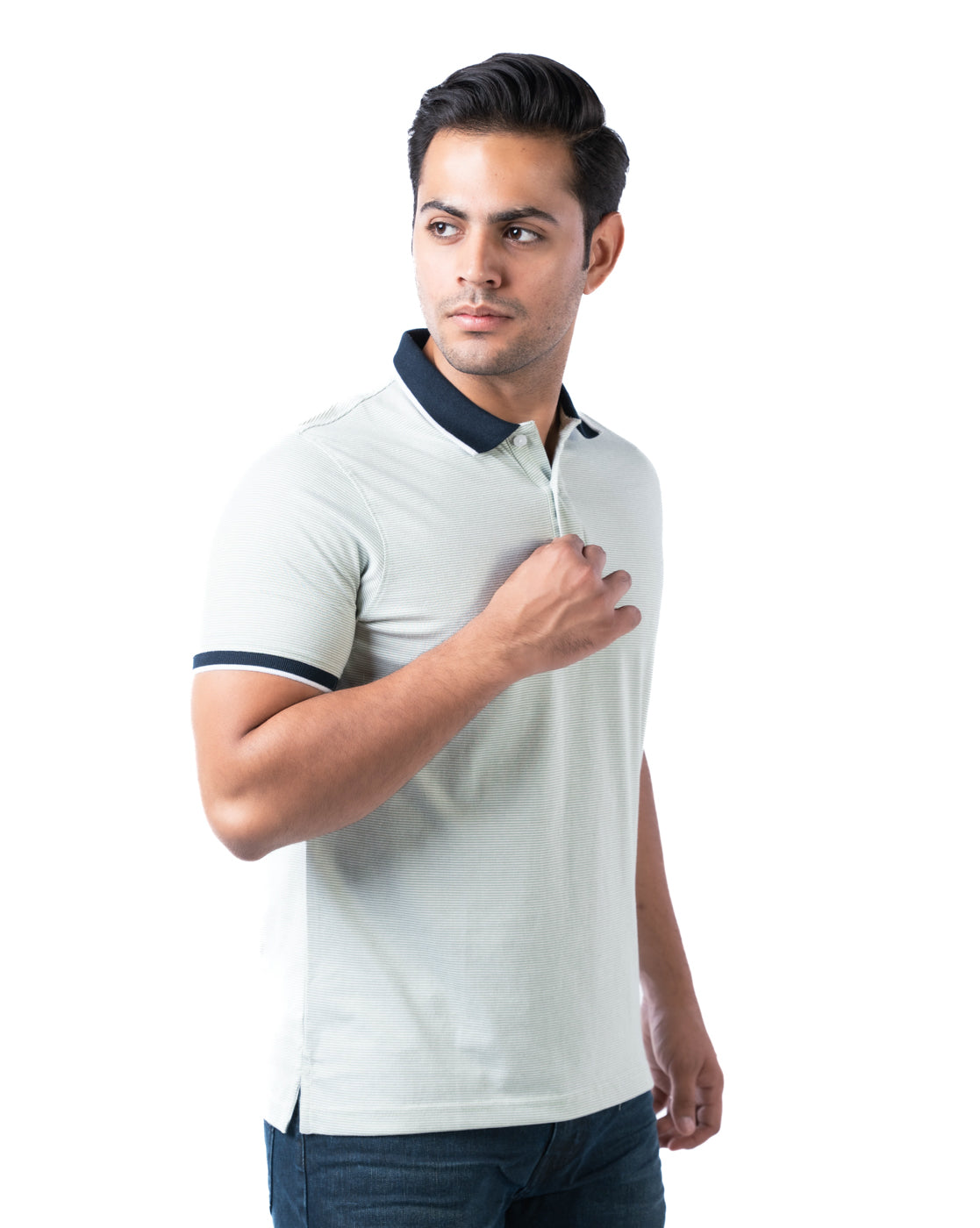 Men’s Green Cotton Polo T-Shirt – Solid Regular Fit