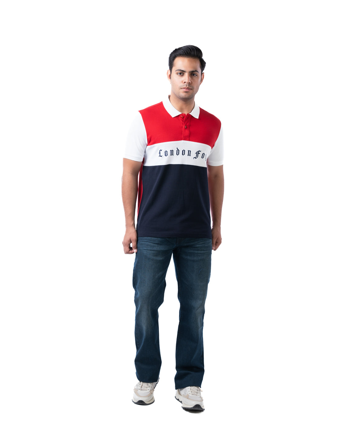 Men’s Navy Polo T-Shirt – Cut & Sew Design in Cotton