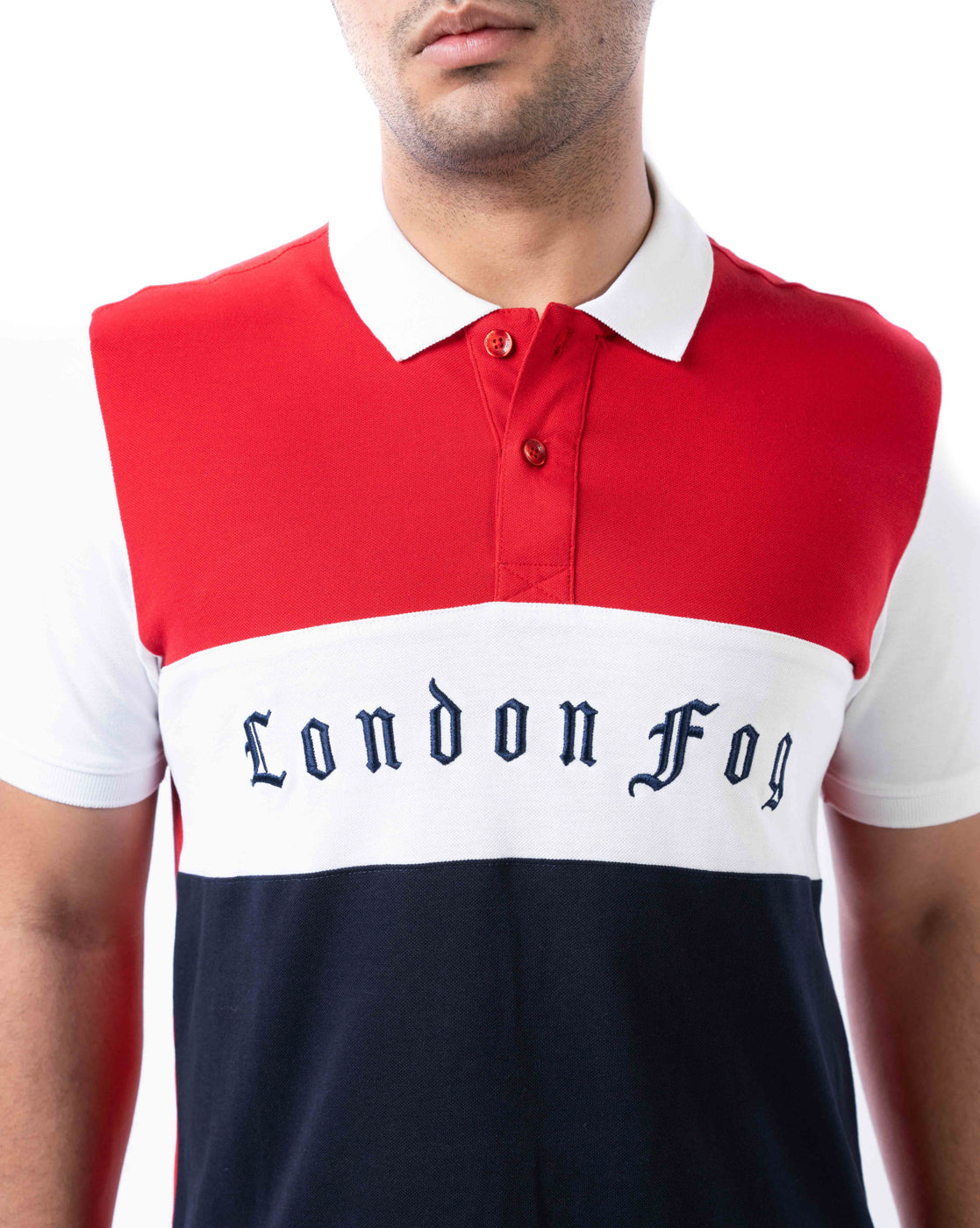 Men’s Navy Polo T-Shirt – Cut & Sew Design in Cotton