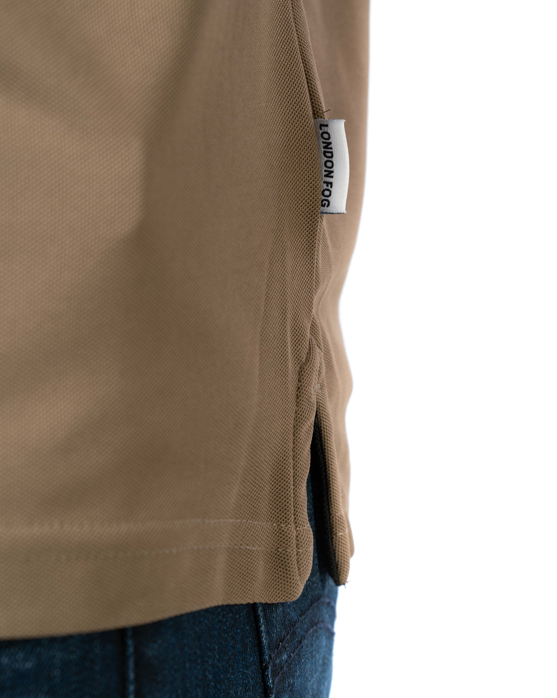 Men’s Khaki Polo T-Shirt – Solid Polyester Stretch
