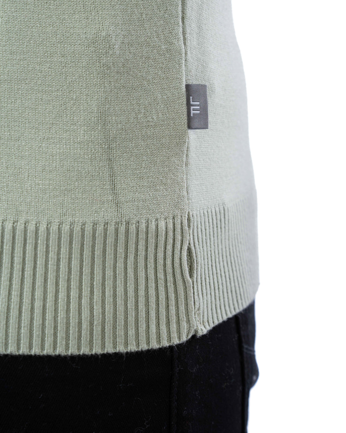 Men’s Olive Solid Viscose Blend Pullover with Crew Neck
