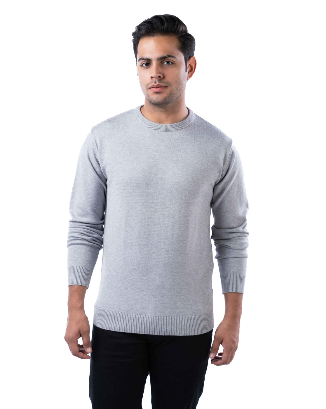 Men’s Brown Solid Viscose Blend Pullover with Crew Neck