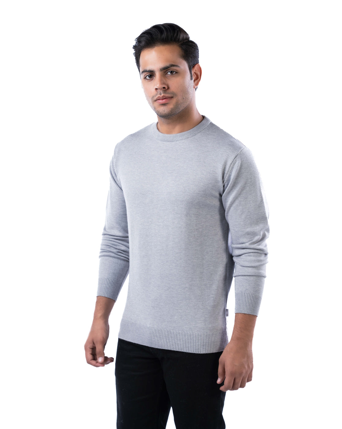 Men’s Brown Solid Viscose Blend Pullover with Crew Neck