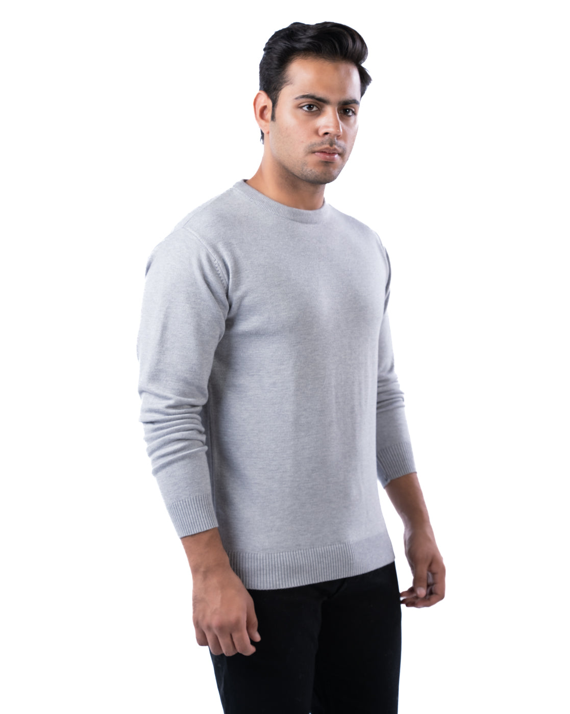 Men’s Brown Solid Viscose Blend Pullover with Crew Neck