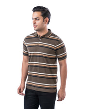 Men’s Olive Cotton Polo T-Shirt – Regular Fit Solid