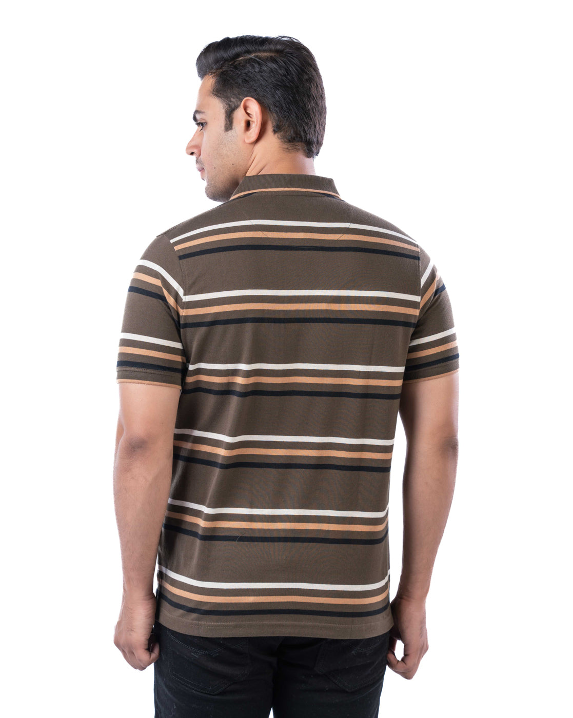Men’s Olive Cotton Polo T-Shirt – Regular Fit Solid
