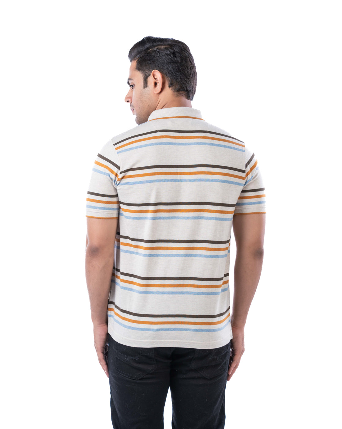Men’s Beige Cotton Polo T-Shirt – Regular Fit Solid