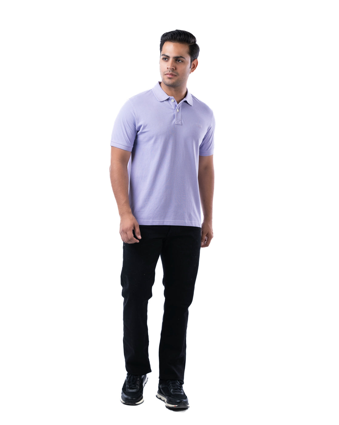 Men’s Mauve Cotton Polo T-Shirt – Solid Stretchable Regular Fit