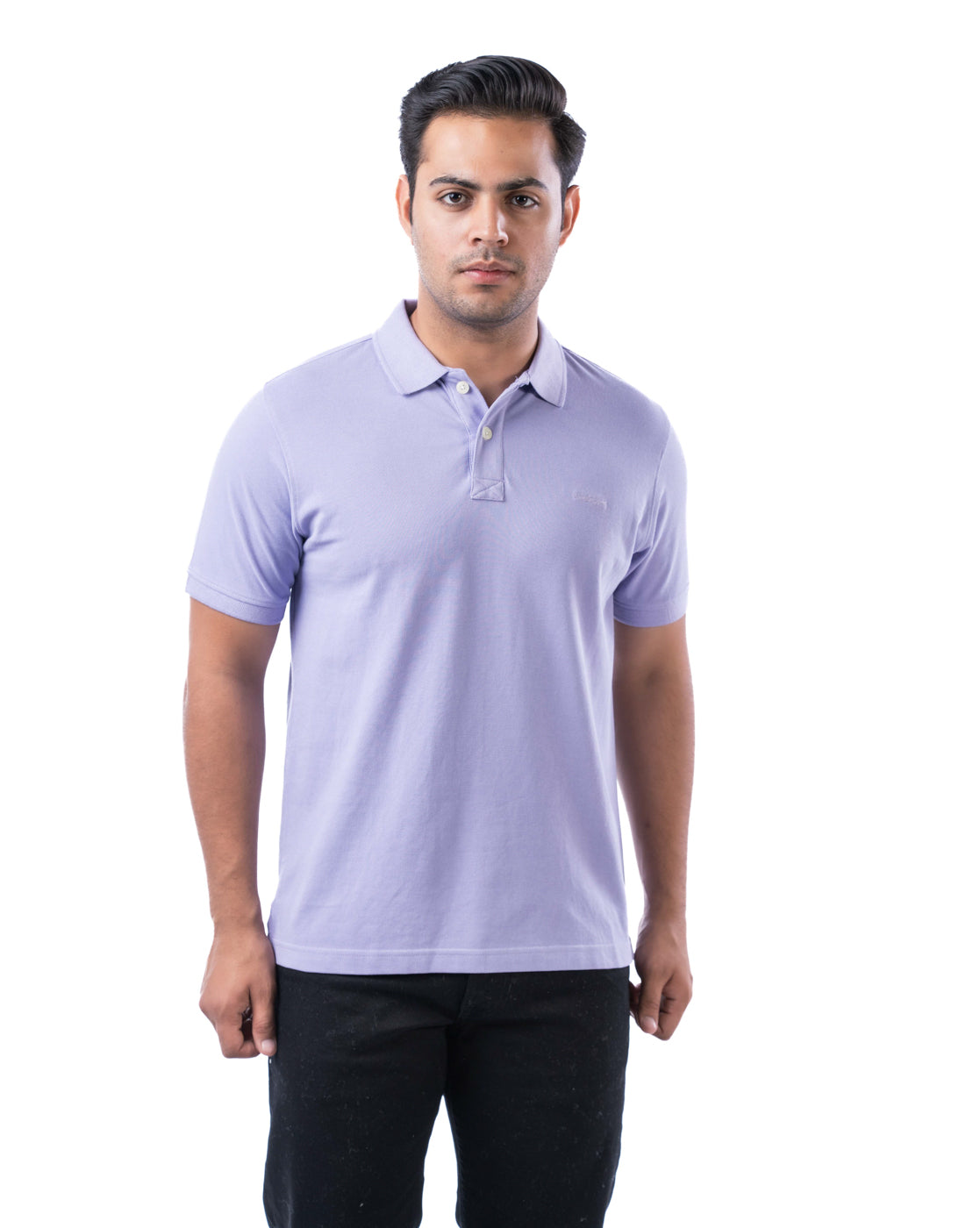 Men’s Mauve Cotton Polo T-Shirt – Solid Stretchable Regular Fit