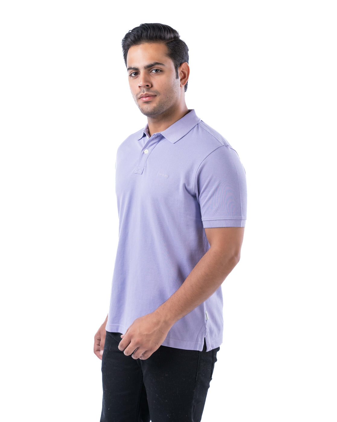 Men’s Mauve Cotton Polo T-Shirt – Solid Stretchable Regular Fit