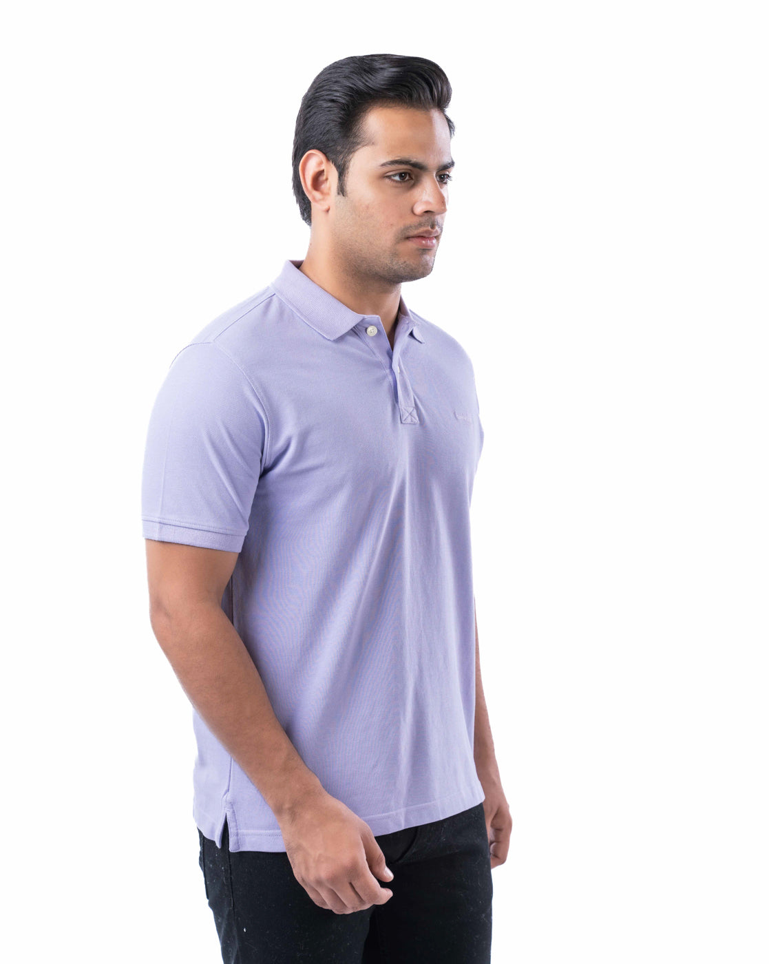 Men’s Mauve Cotton Polo T-Shirt – Solid Stretchable Regular Fit