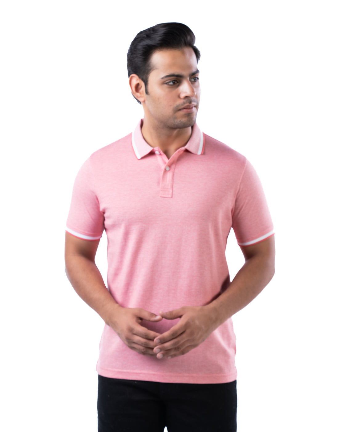 Men’s Peach Cotton Polo T-Shirt – Solid Regular Fit