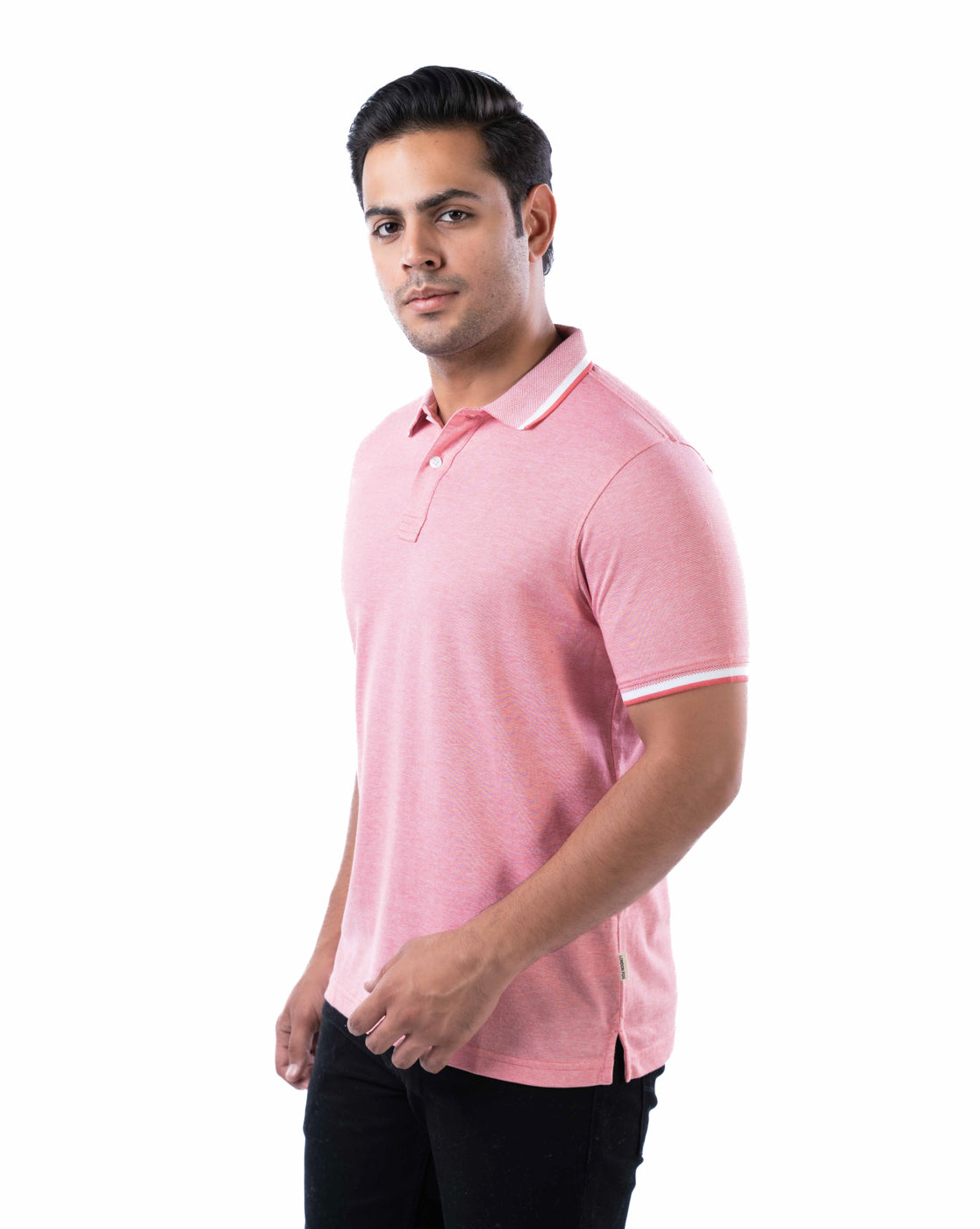 Men’s Peach Cotton Polo T-Shirt – Solid Regular Fit
