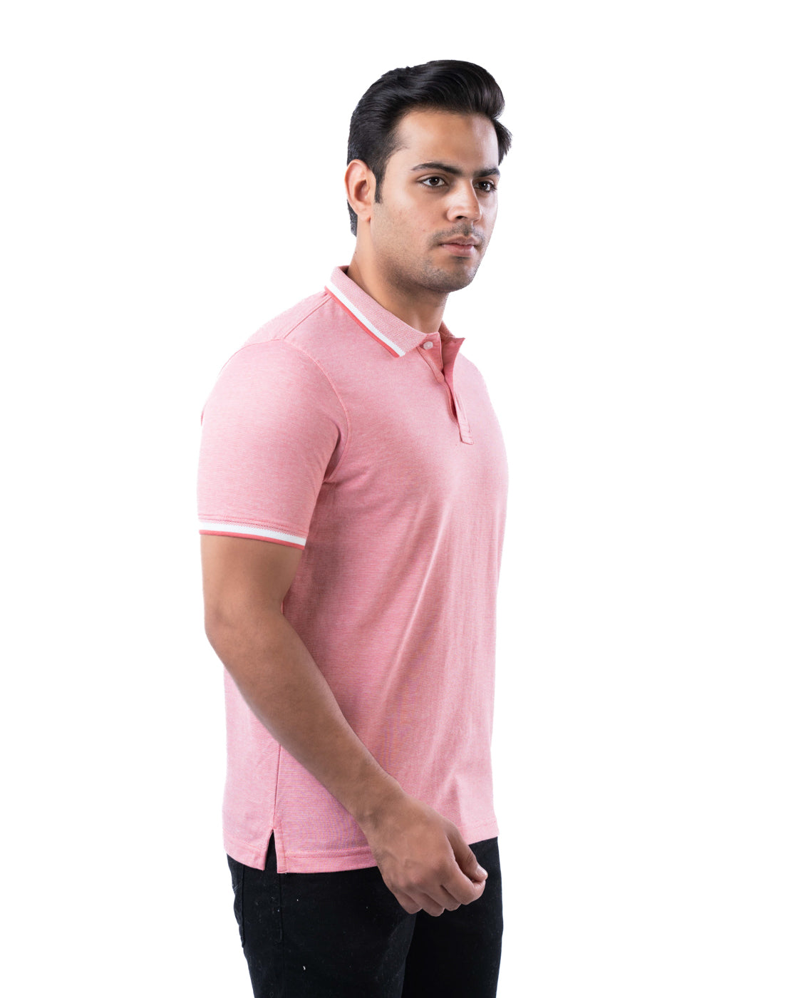 Men’s Peach Cotton Polo T-Shirt – Solid Regular Fit