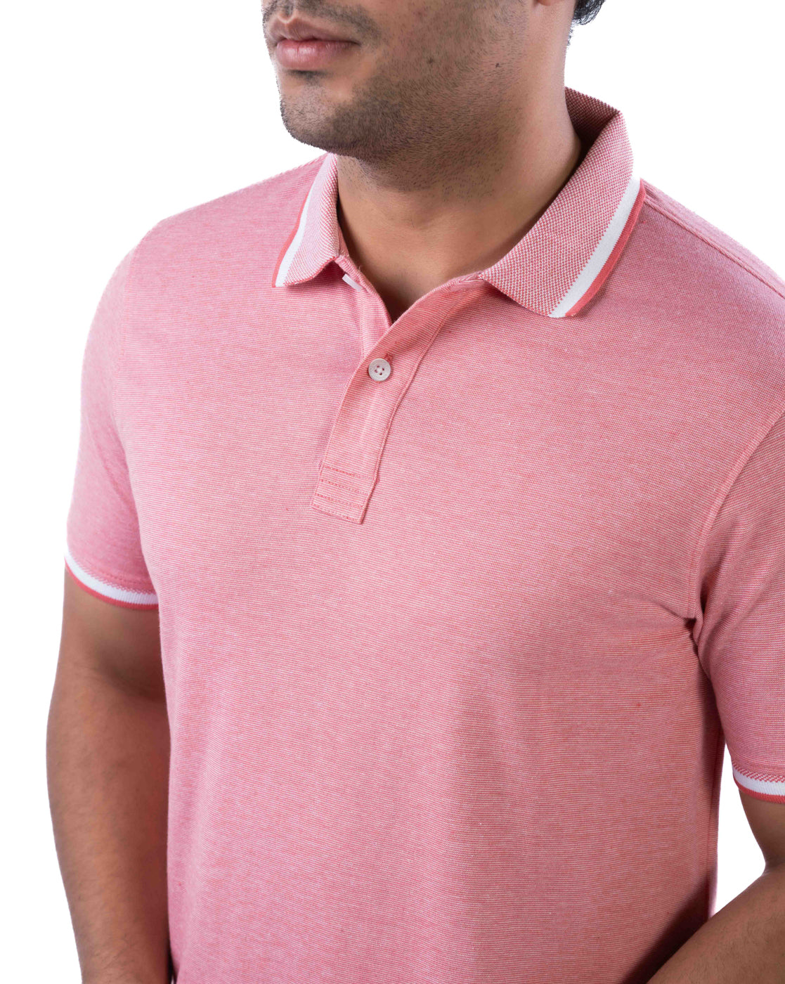 Men’s Peach Cotton Polo T-Shirt – Solid Regular Fit