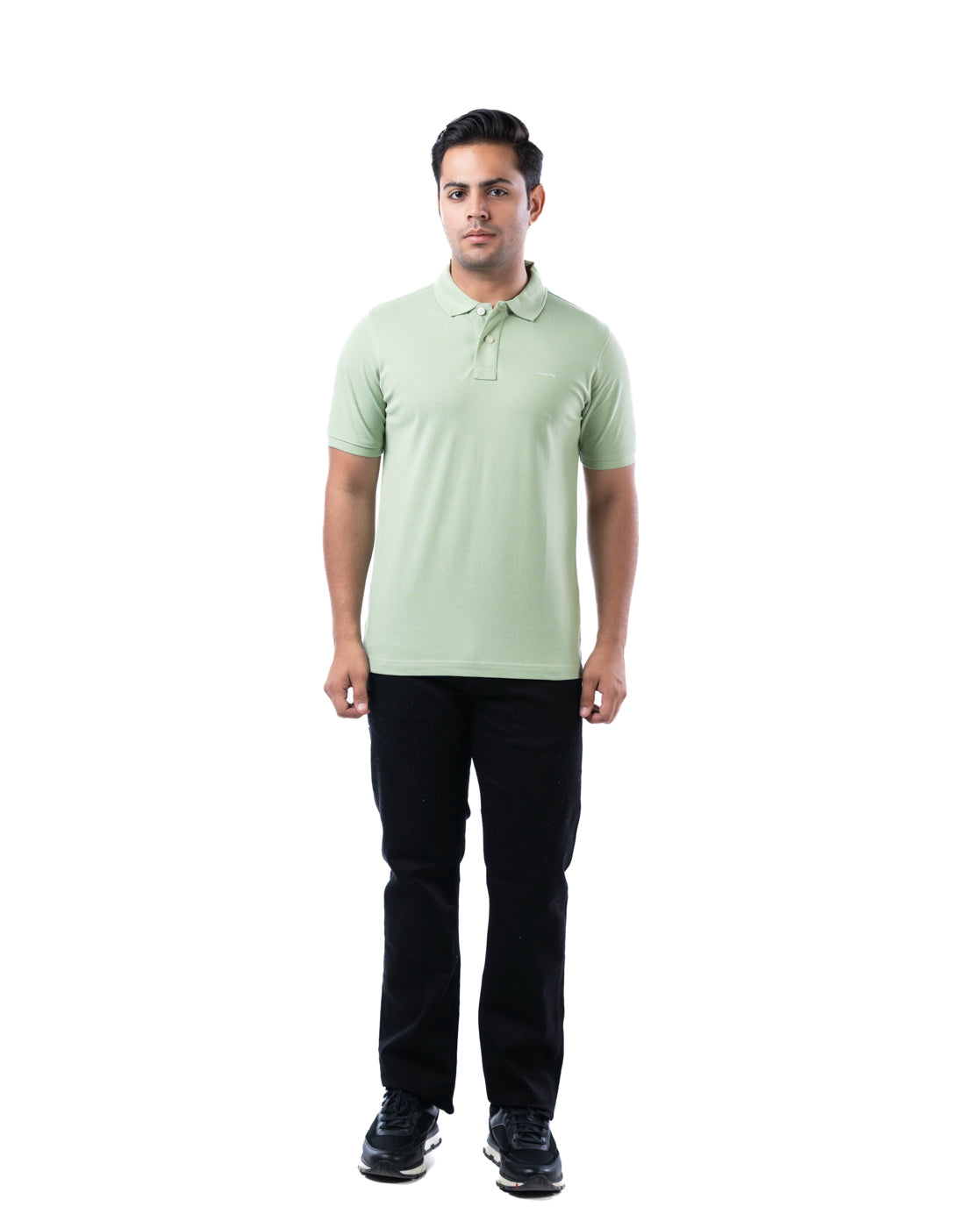Men’s Lime Cotton Polo T-Shirt – Solid Regular Fit