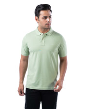 Men’s Lime Cotton Polo T-Shirt – Solid Regular Fit