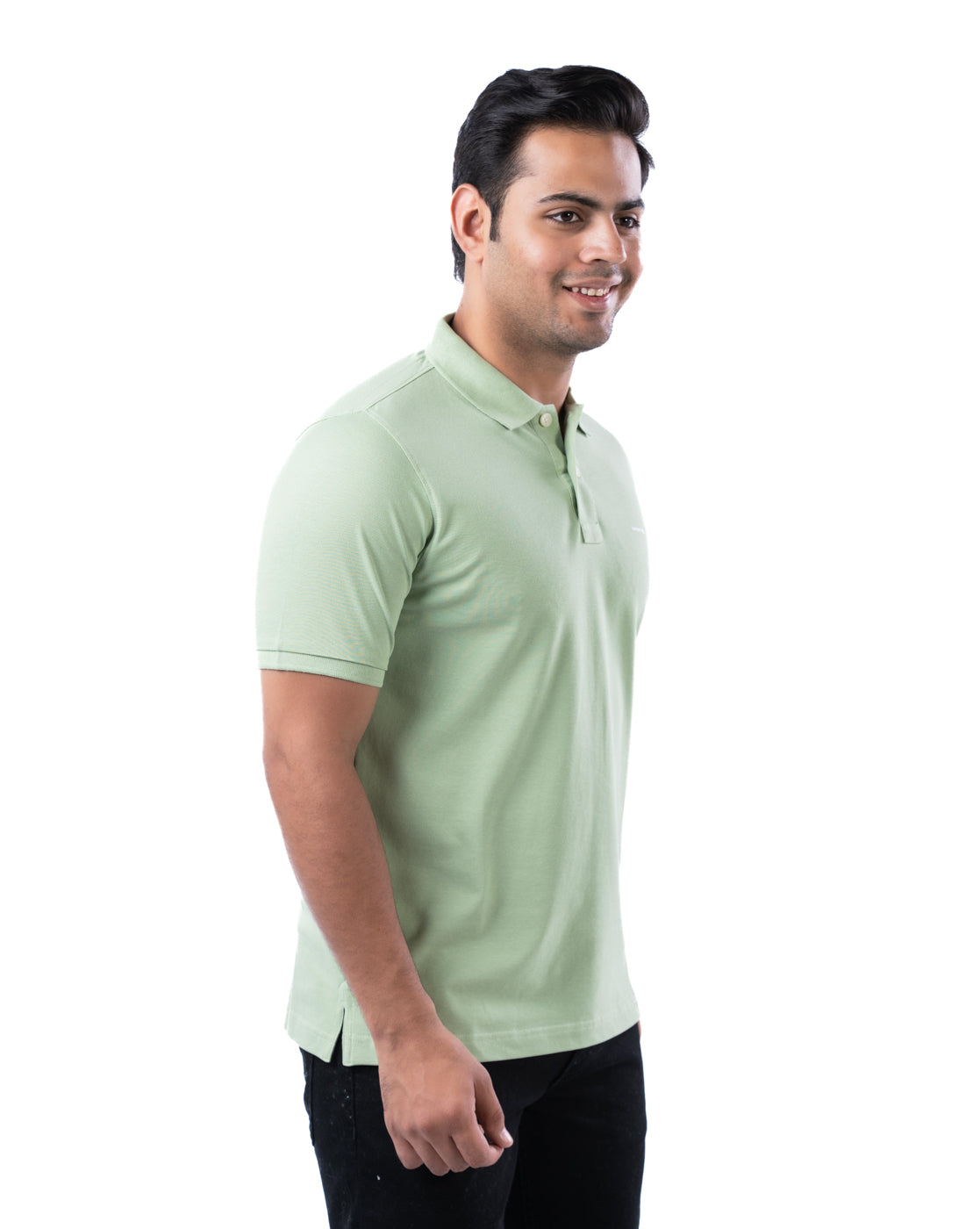 Men’s Lime Cotton Polo T-Shirt – Solid Regular Fit