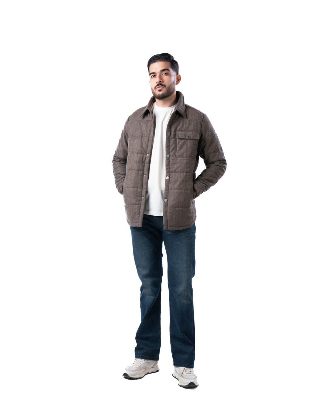 Men’s Khaki Wool Blend Harrington Jacket