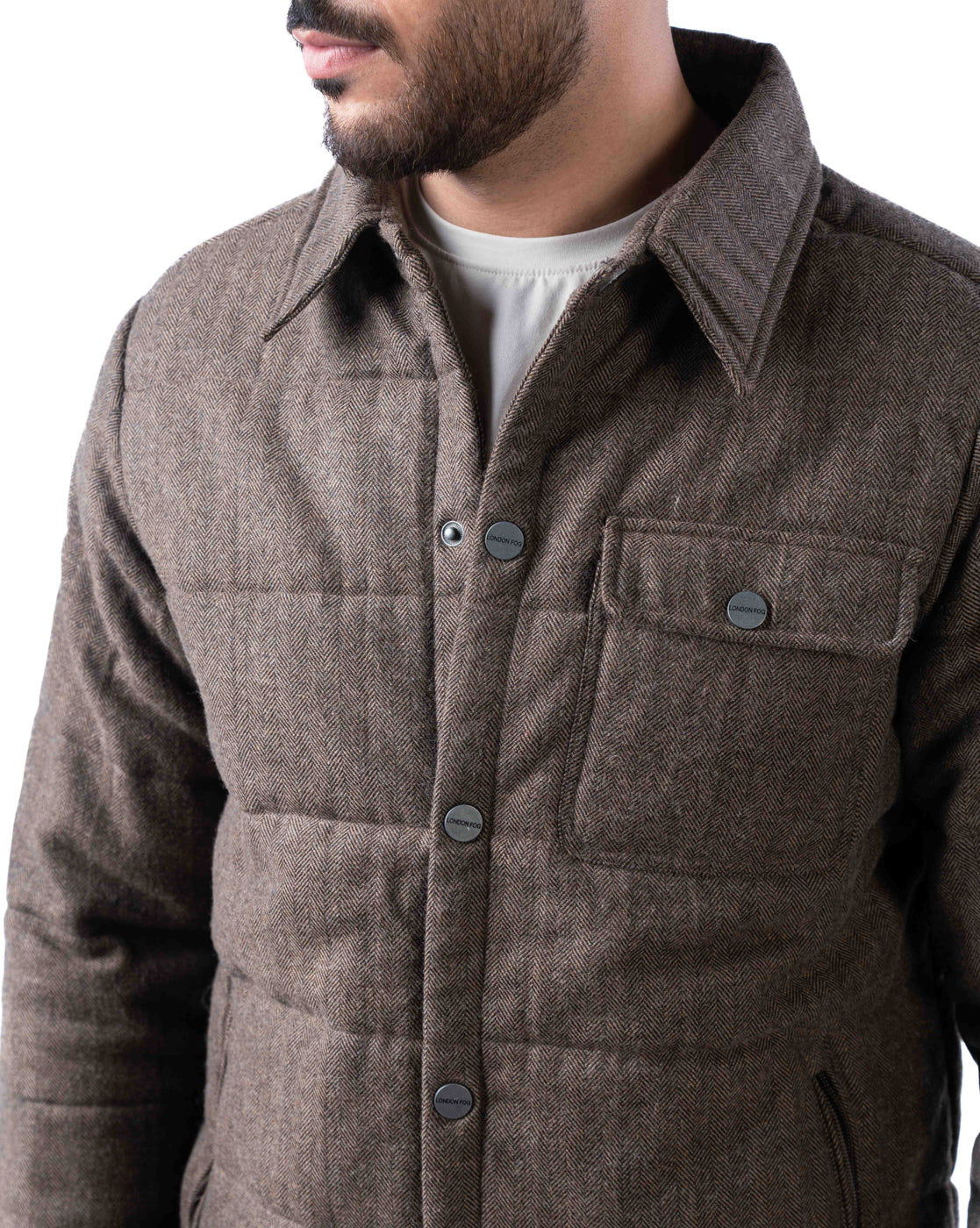 Men’s Khaki Wool Blend Harrington Jacket